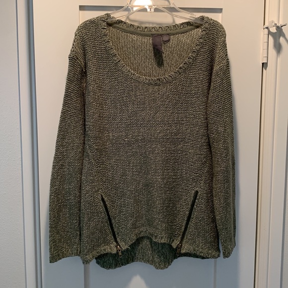 Quinn Sweaters - Quinn Green Sweater with Zippers